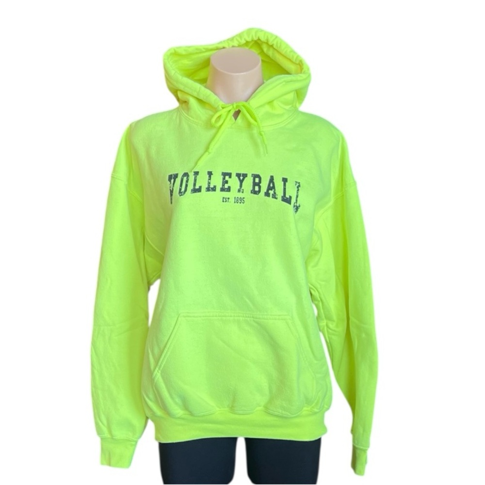 Gildan Neon Yellow Volleyball Hoodie Women’s L